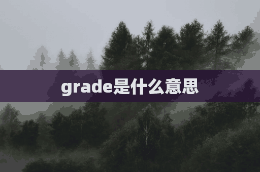 grade是什么意思(grade是什么意思中文)